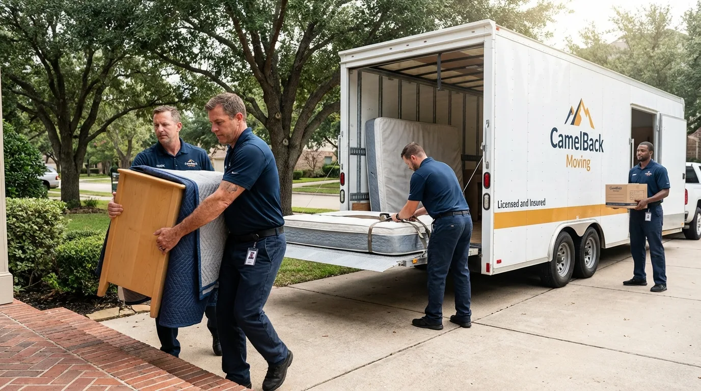 Crew loading residential truck for cross-state move from Hobe Sound, FL